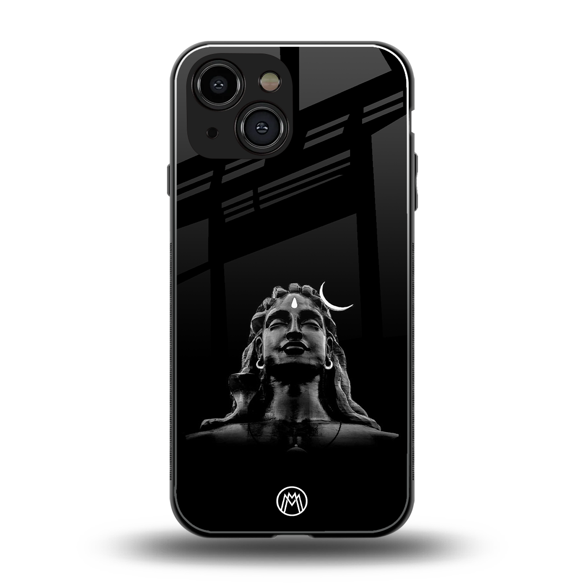 lord shiva black back phone cover | glass case for iphone 13 mini