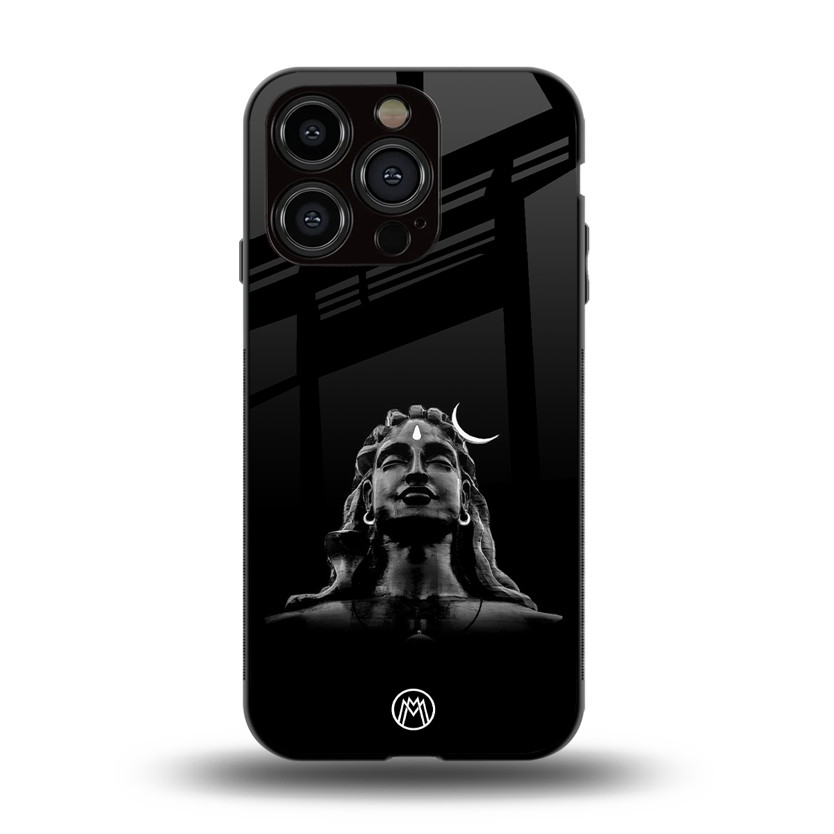 lord shiva black back phone cover | glass case for iphone 14 pro