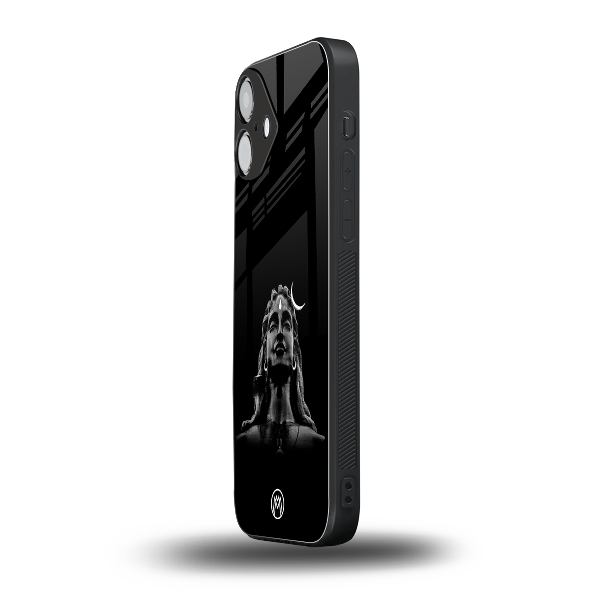 lord shiva black back phone cover | glass case for iphone 16 plus
