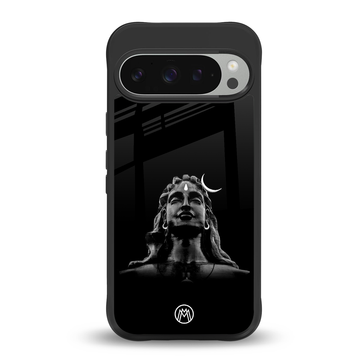 lord shiva black back phone cover | glass case for google pixel 9 pro xl