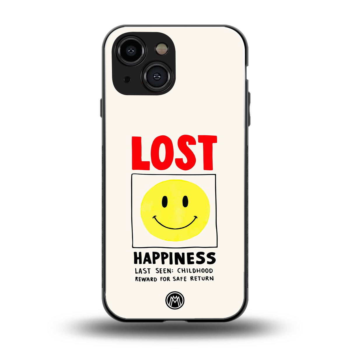 lost happiness back phone cover | glass case for iphone 13 mini