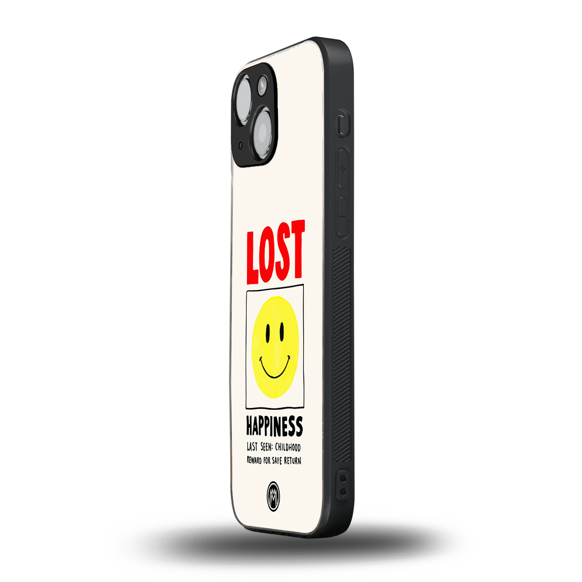 lost happiness back phone cover | glass case for iphone 13 mini
