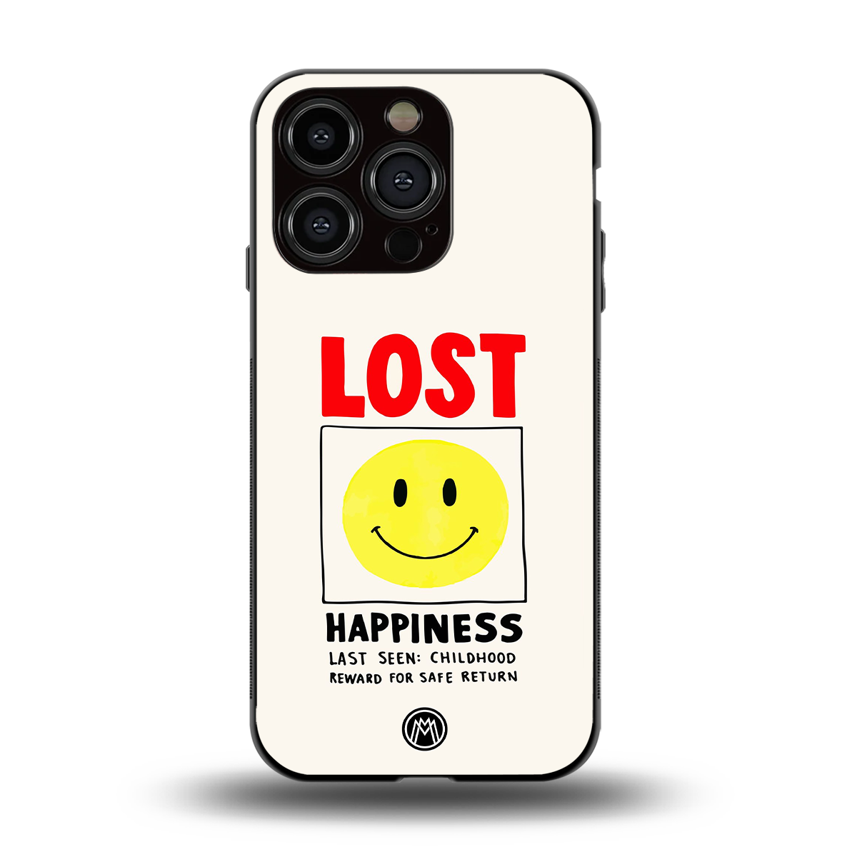 lost happiness back phone cover | glass case for iphone 14 pro