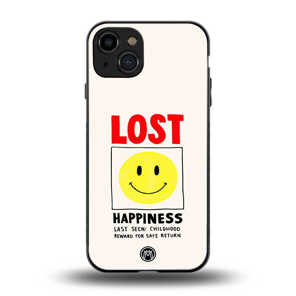 lost happiness back phone cover | glass case for iphone 15