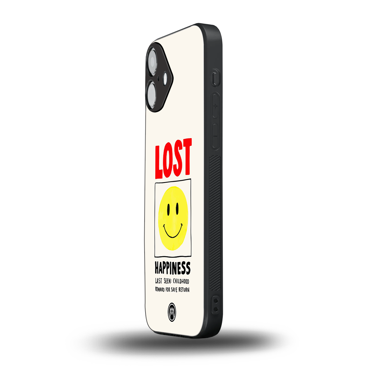 lost happiness back phone cover | glass case for iphone 16 plus