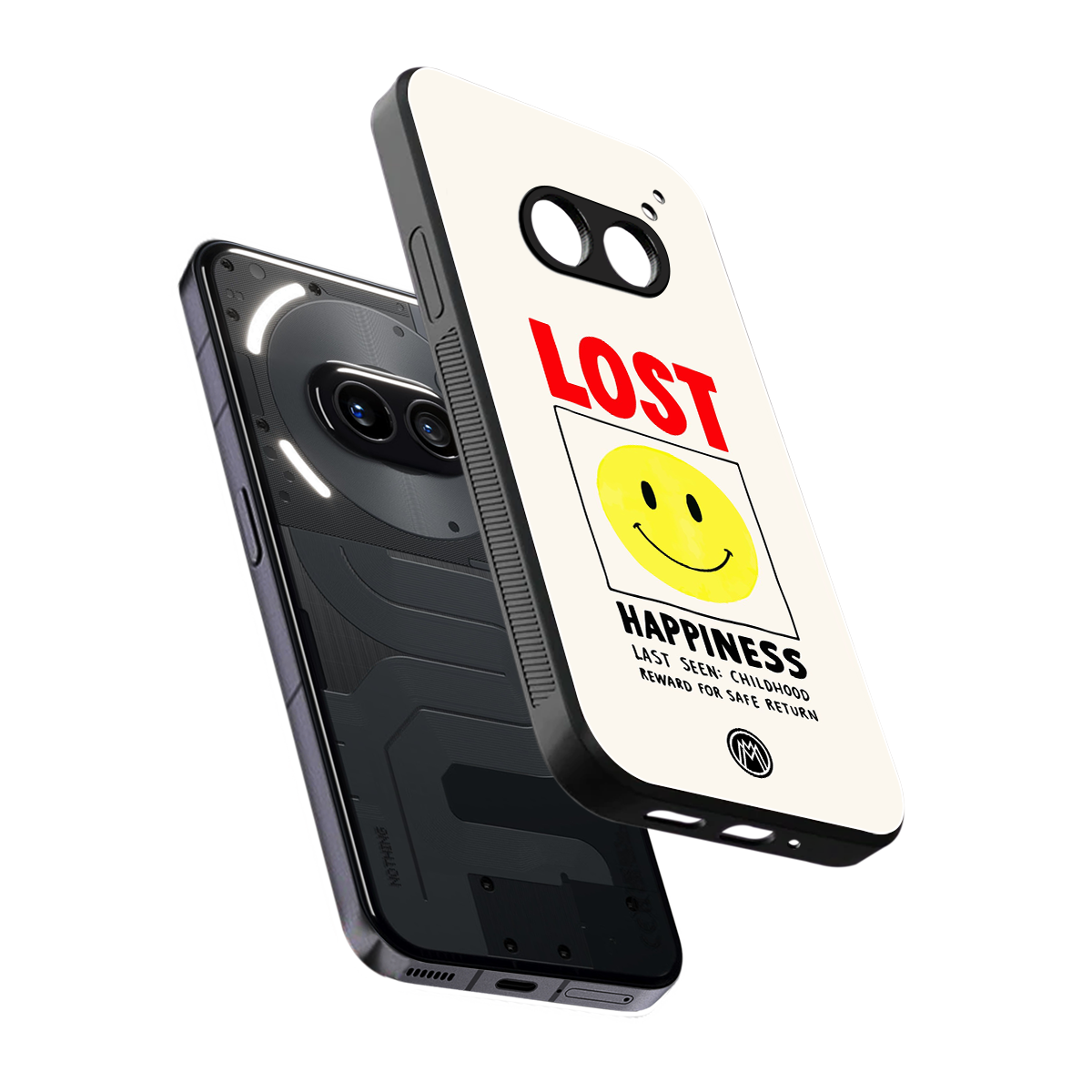 lost happiness back phone cover | glass case for nothing phone 2a