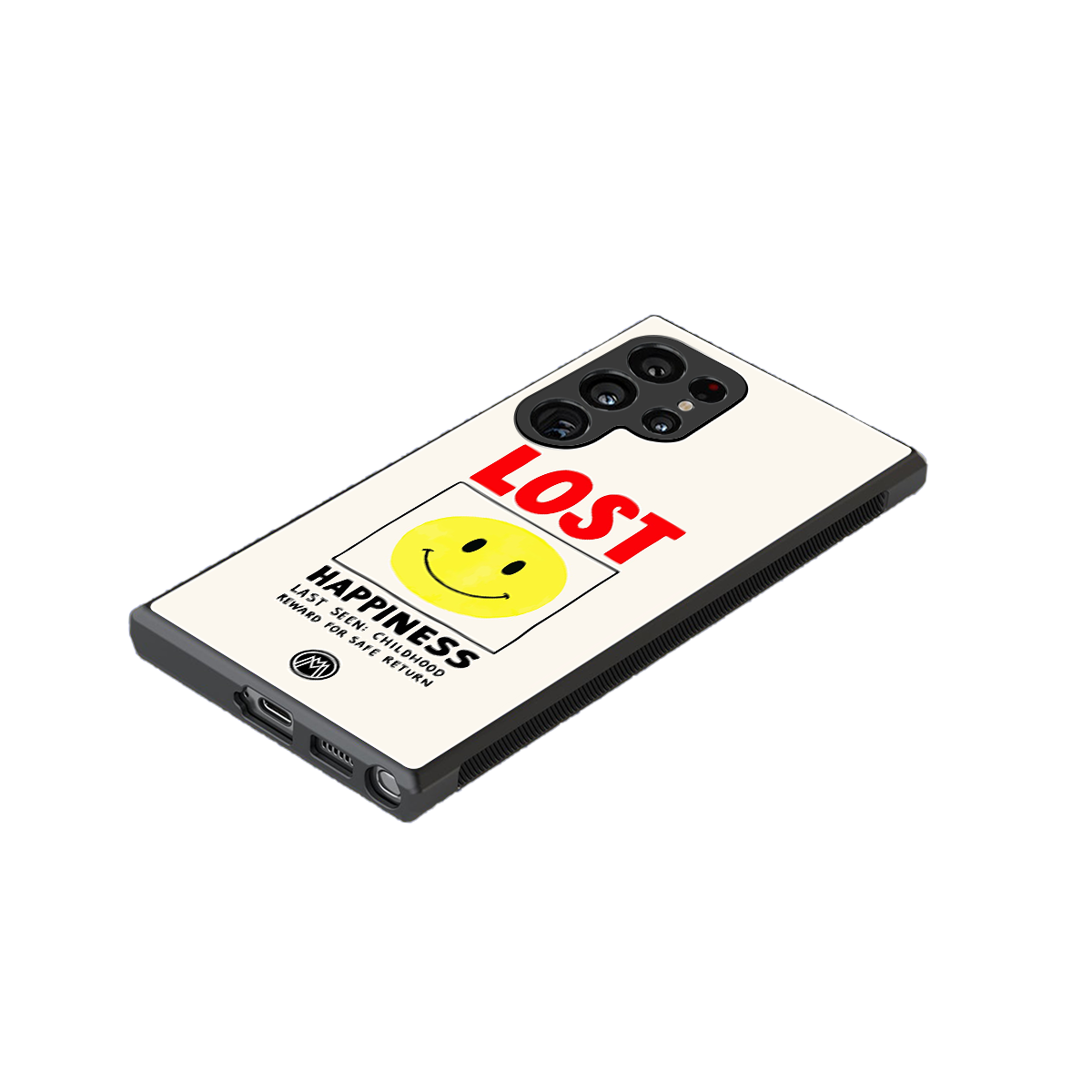 lost happiness back phone cover | glass case for samsung galaxy s24 ultra