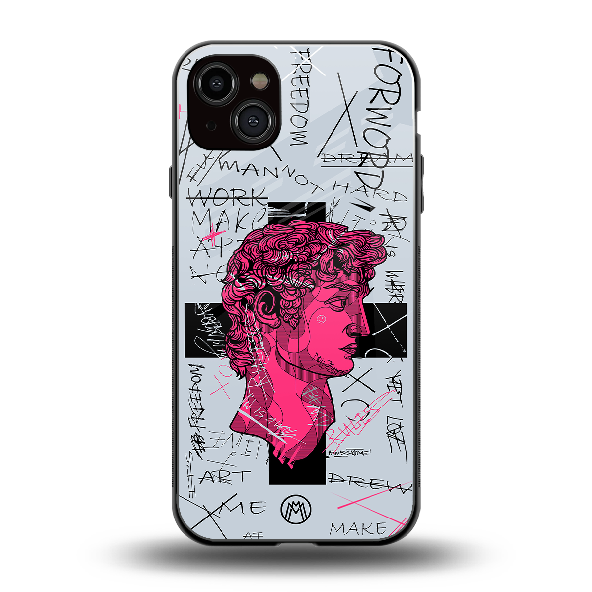 lost in reality david back phone cover | glass case for iphone 15 plus