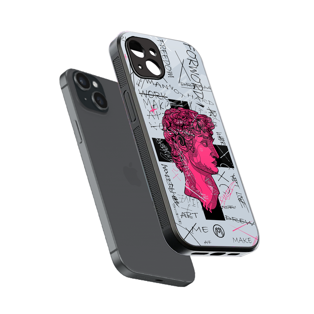 lost in reality david back phone cover | glass case for iphone 15 plus