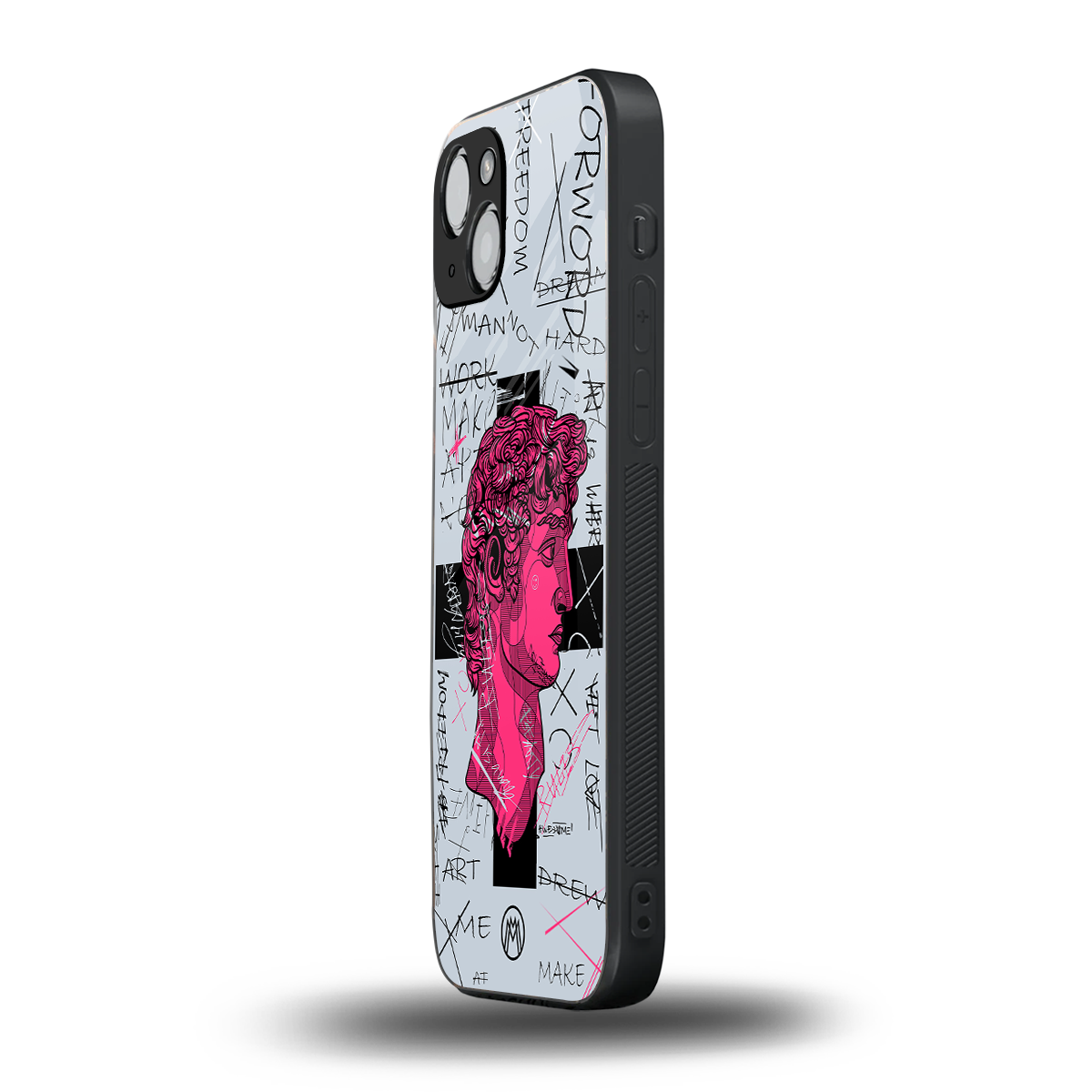 lost in reality david back phone cover | glass case for iphone 15 plus