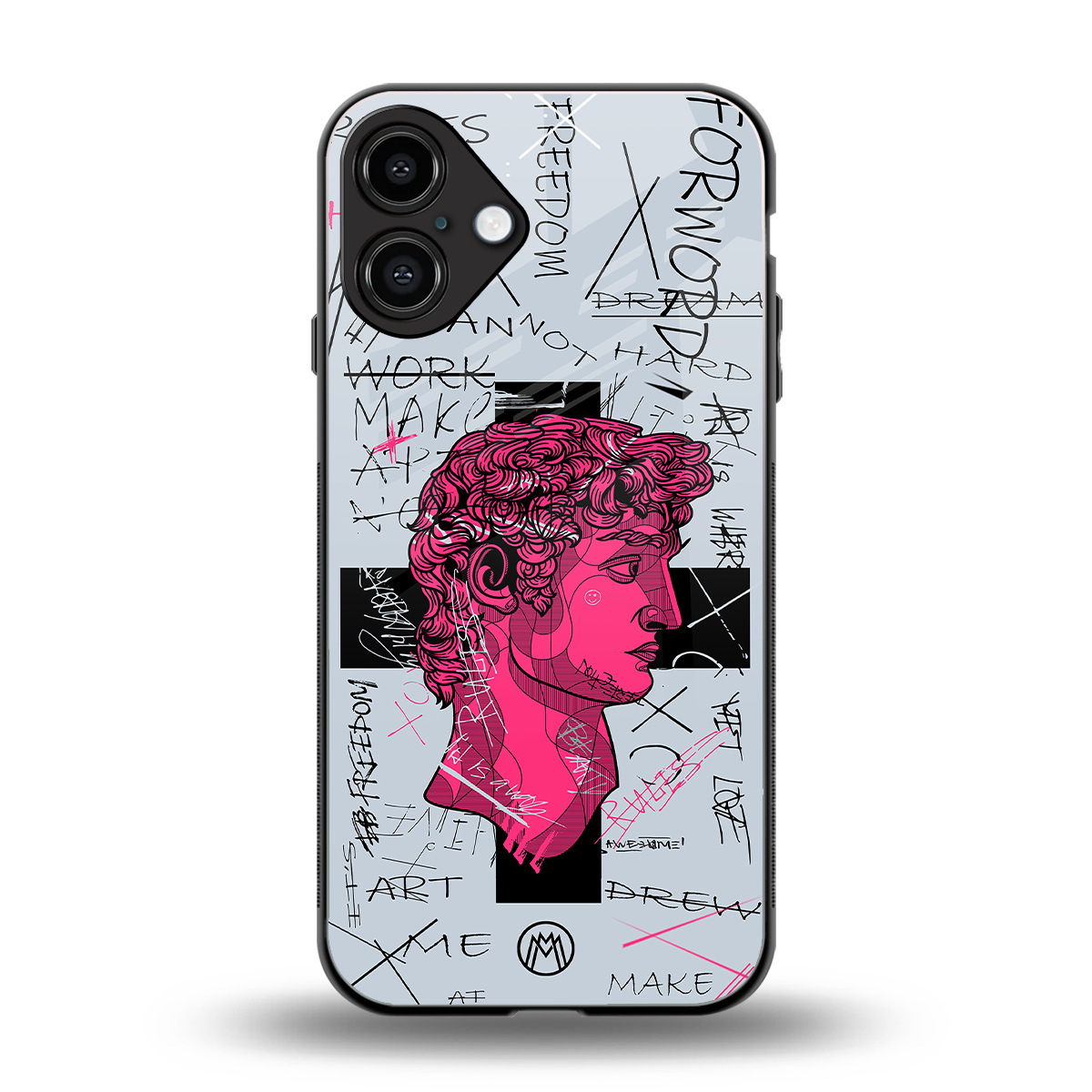 lost in reality david back phone cover | glass case for iphone 16 plus