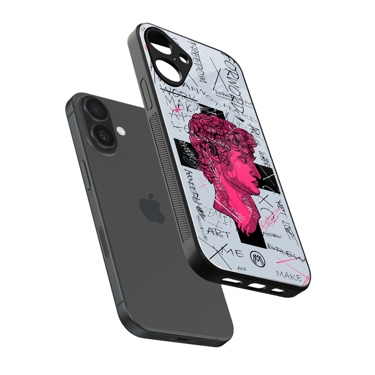 lost in reality david back phone cover | glass case for iphone 16 plus