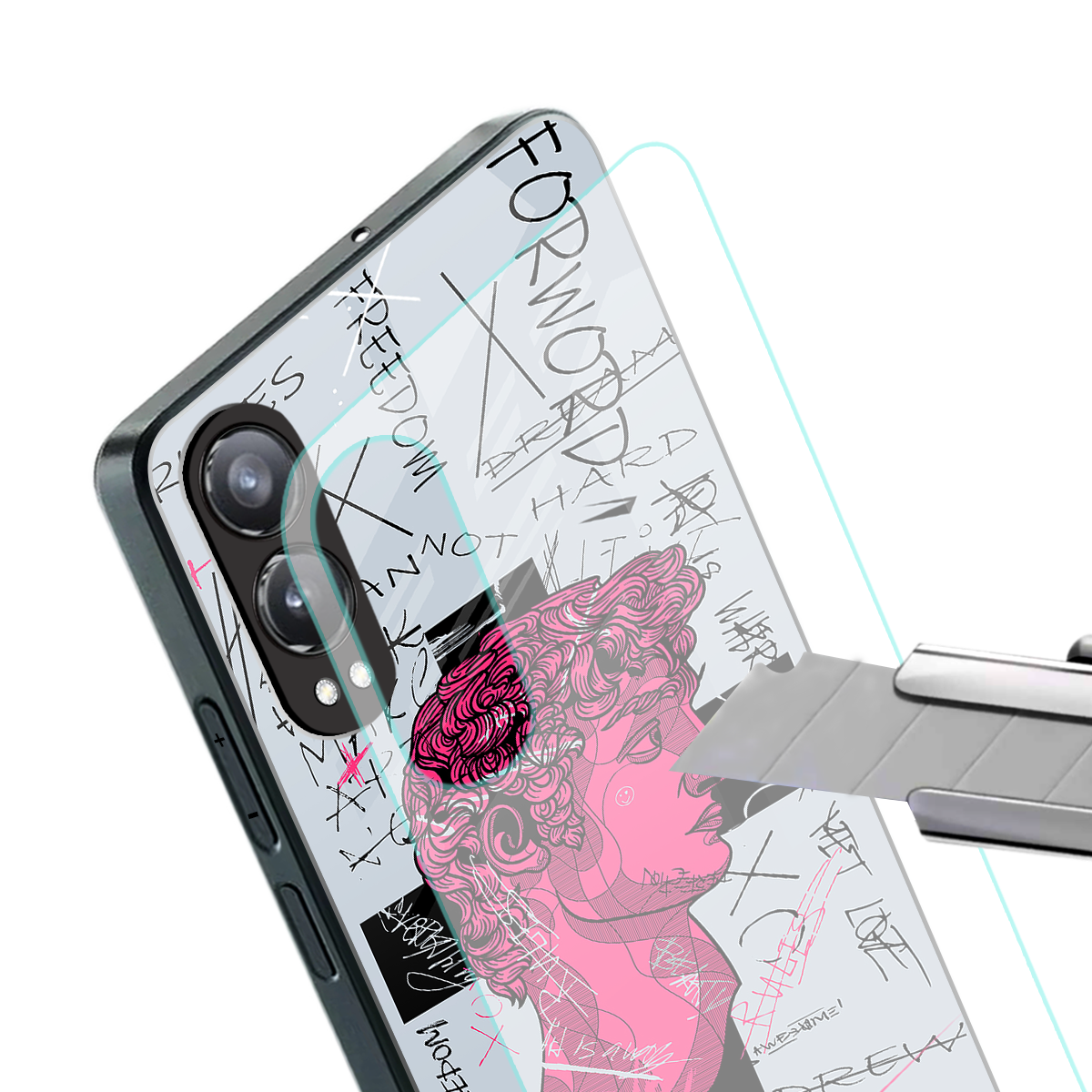 lost in reality david back phone cover | glass case for oneplus nord ce 4 lite