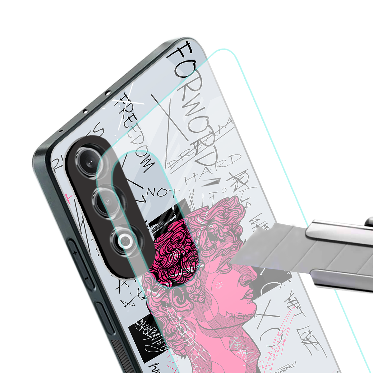lost in reality david back phone cover | glass case for oneplus nord ce 4