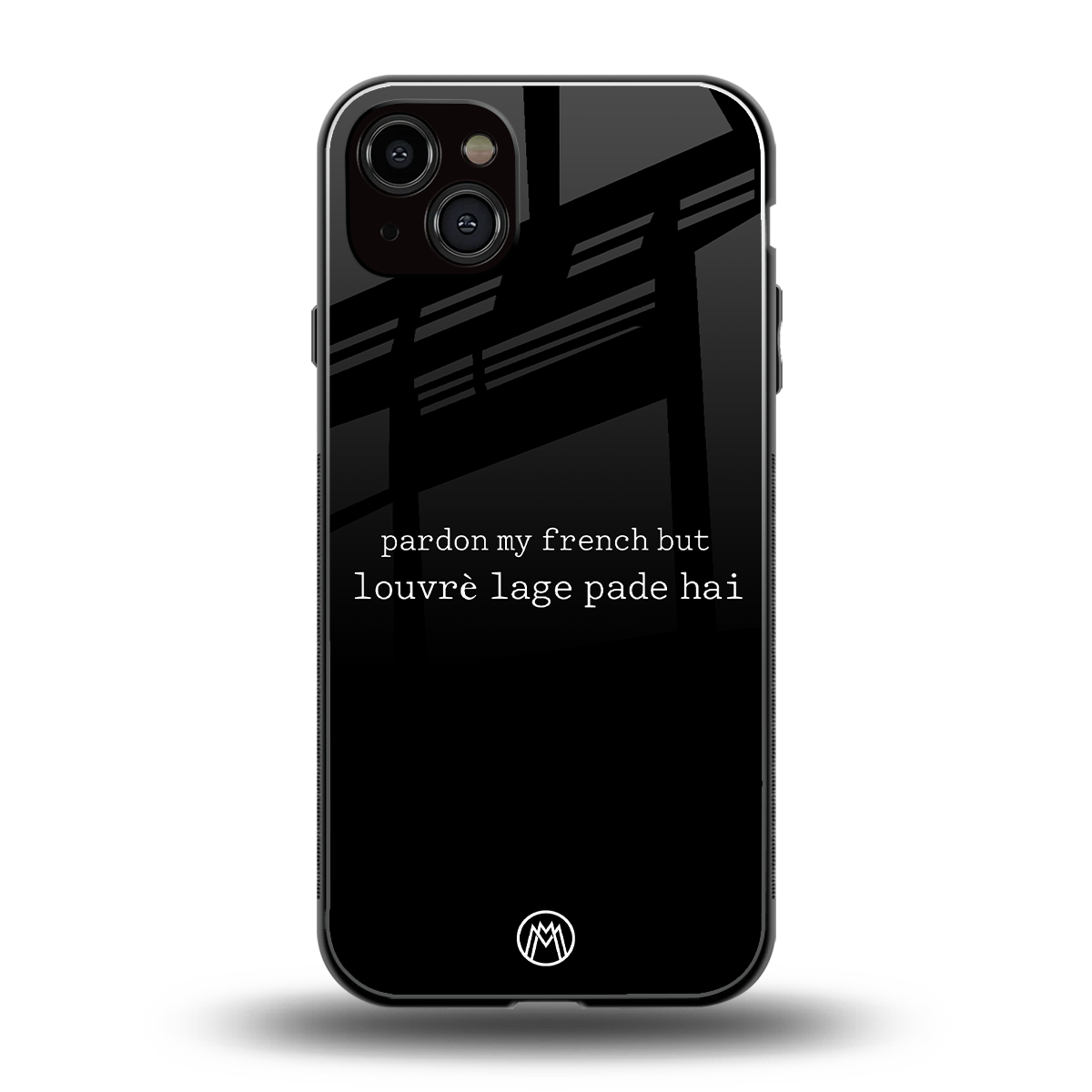 louvre lage pade hai back phone cover | glass case for iphone 15 plus