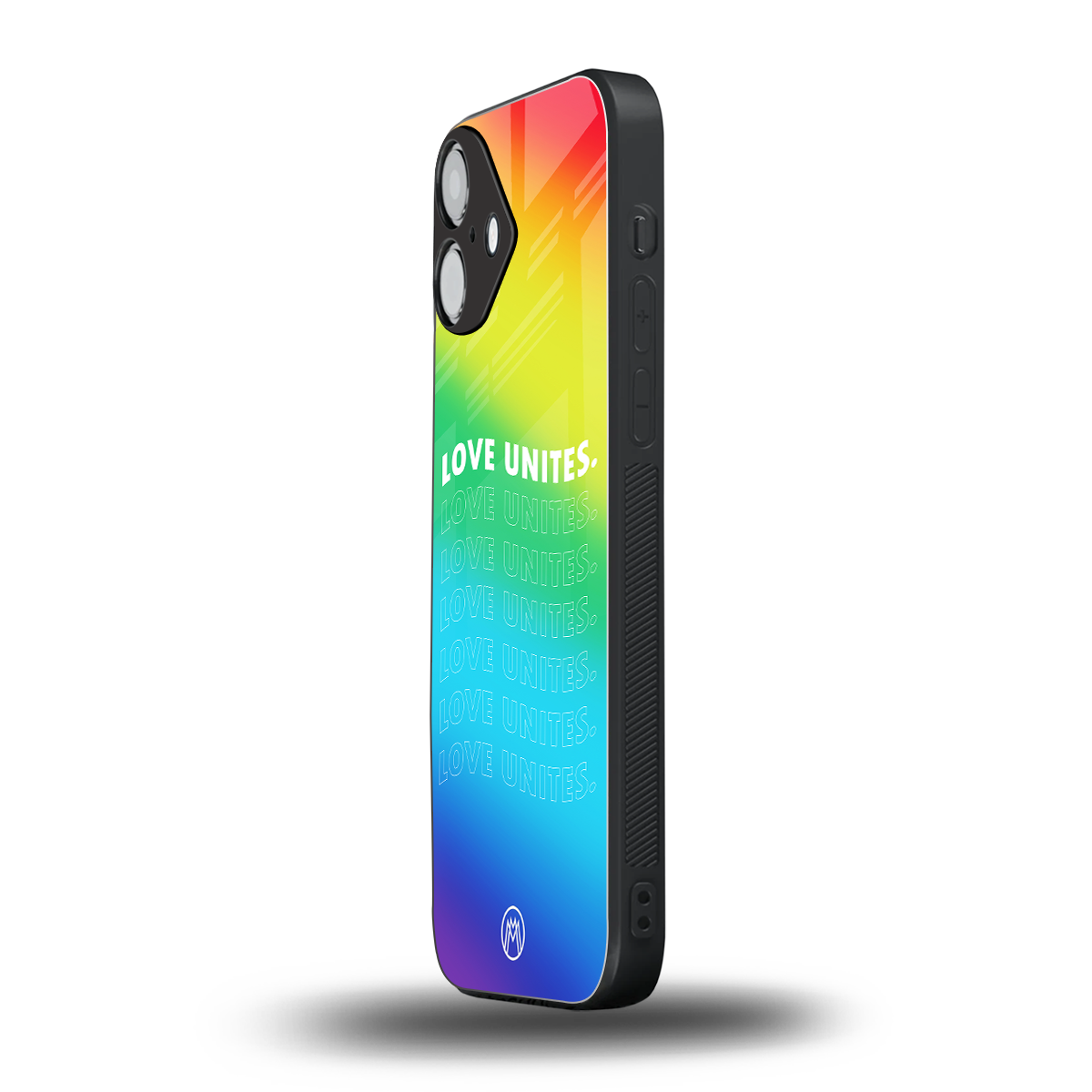 love unites back phone cover | glass case for iphone 16 plus
