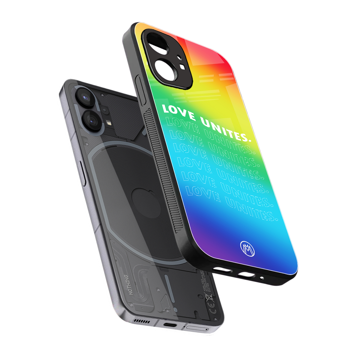 love unites back phone cover | glass case for nothing phone 1