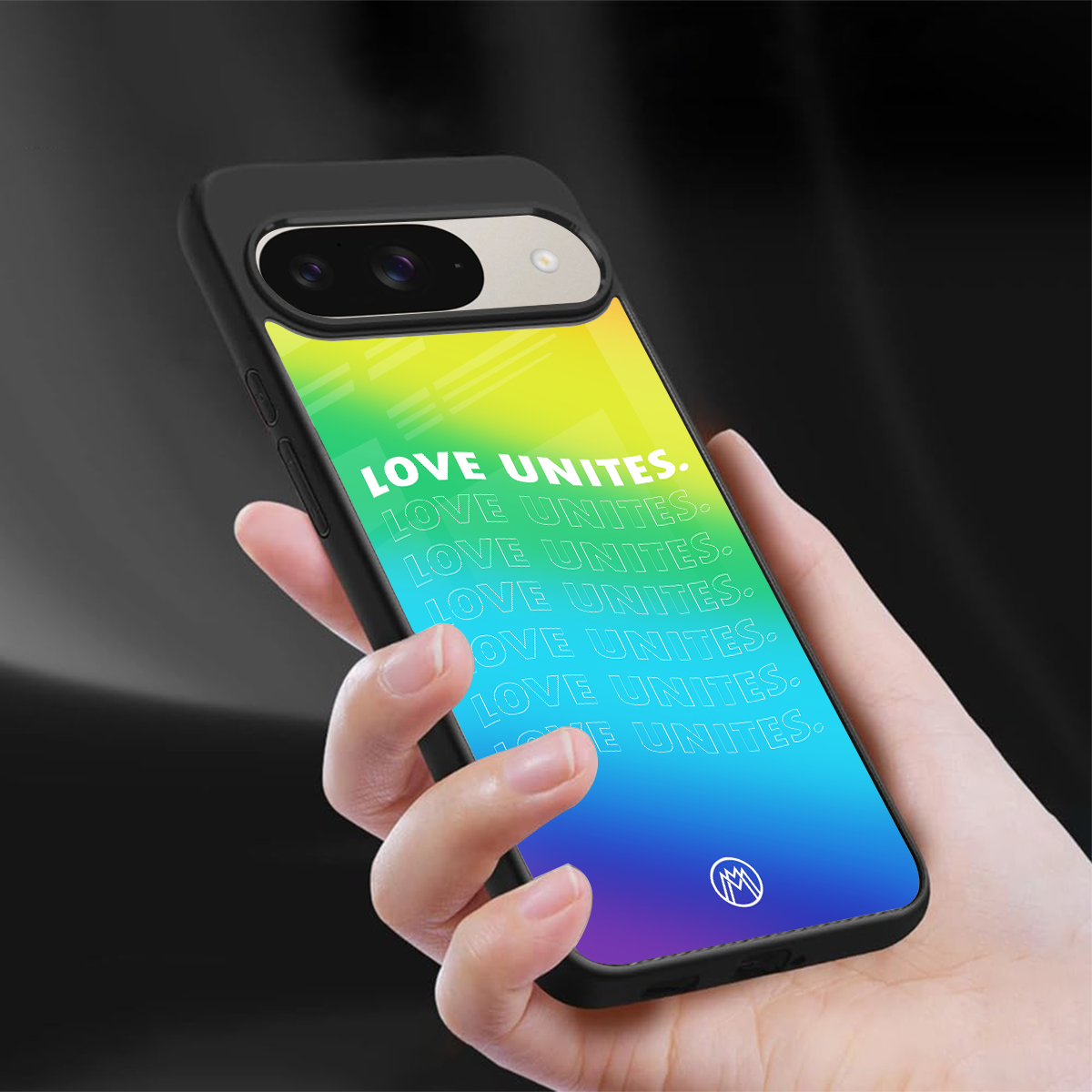 love unites back phone cover | glass case for google pixel 9
