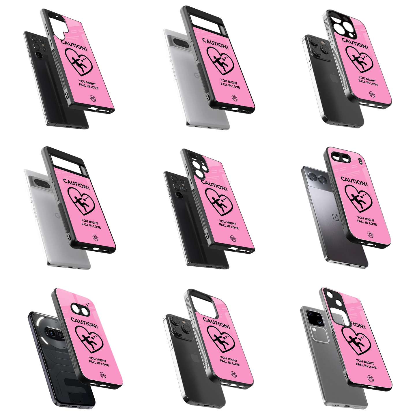 Durable Glass Back Mobile Case for iPhone, Samsung, OnePlus, Google Pixel, Redmi, Vivo, Oppo