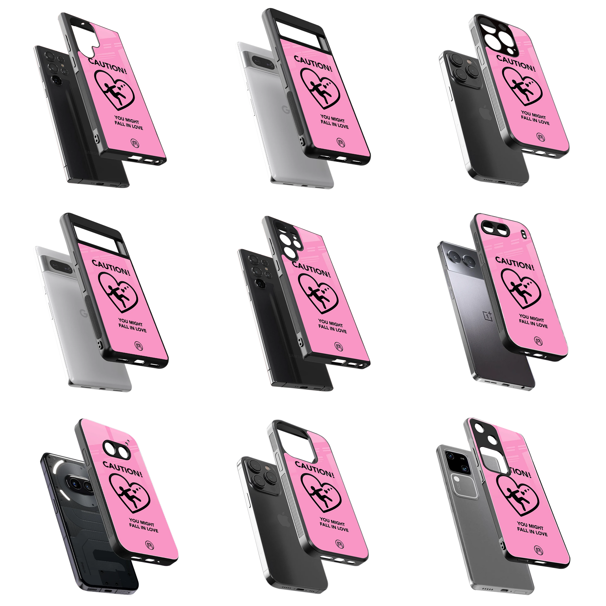 Durable Glass Back Mobile Case for iPhone, Samsung, OnePlus, Google Pixel, Redmi, Vivo, Oppo