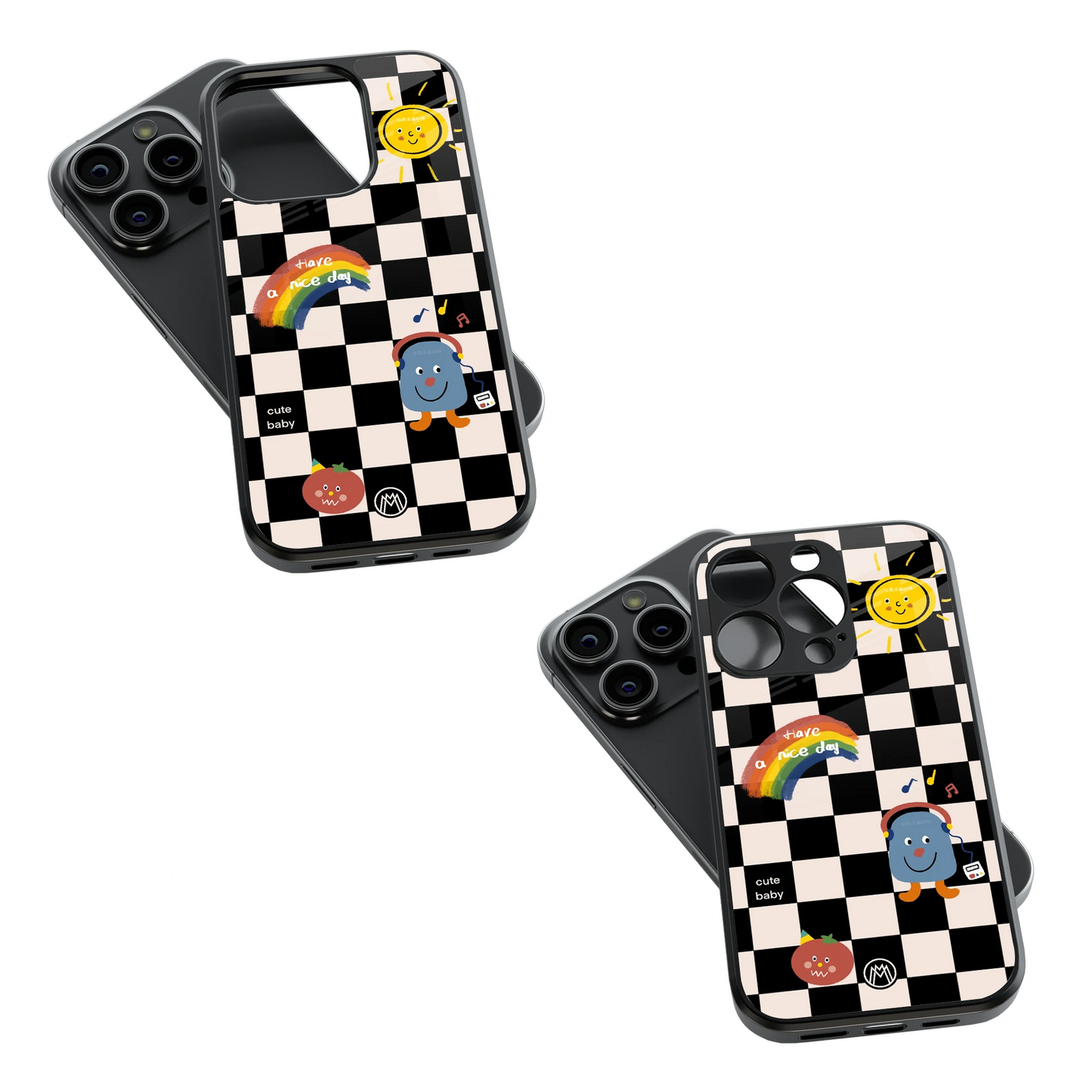 Trendy Glass Back Mobile Case for iPhone, Samsung, Redmi, OnePlus, Google Pixel, Motorola