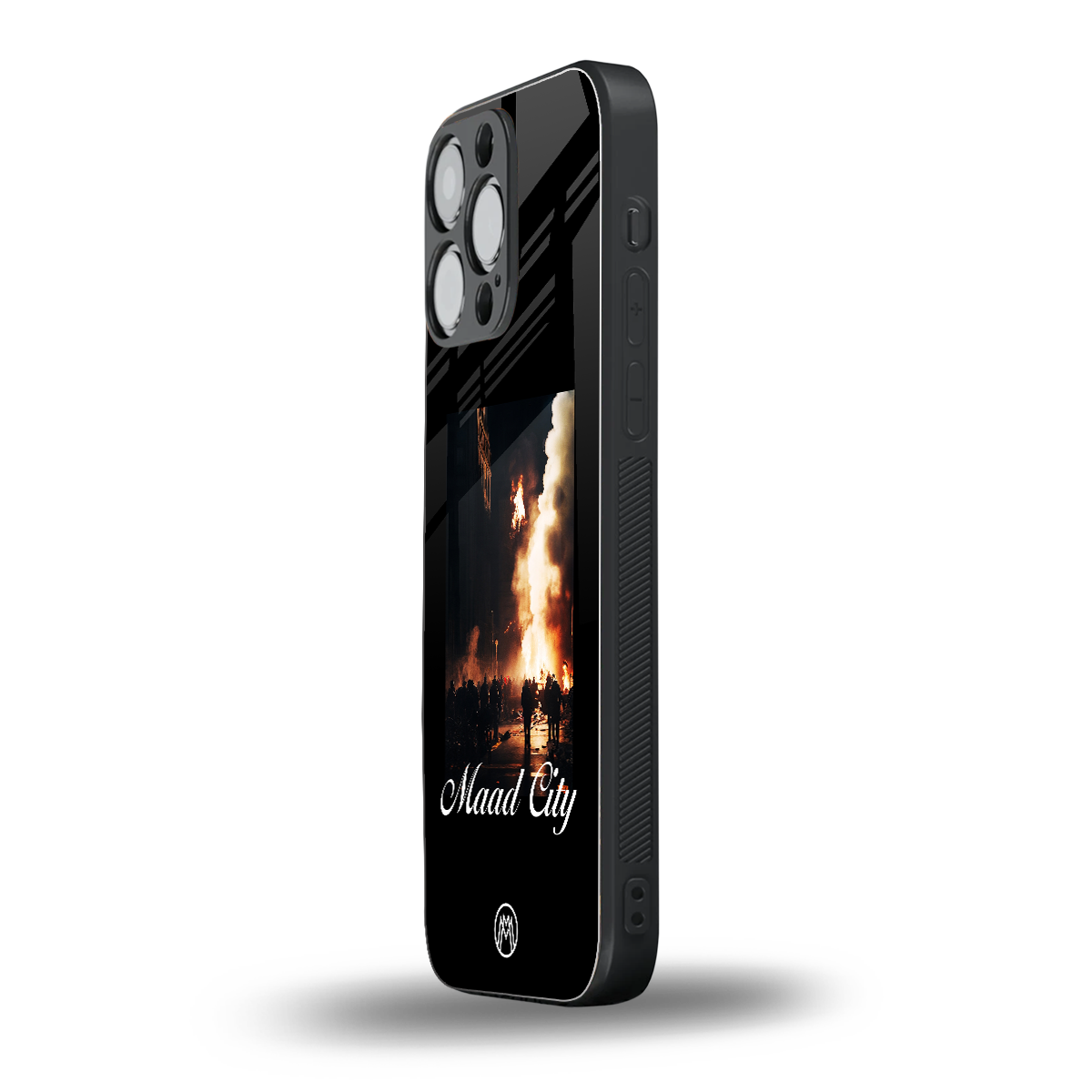 maad city back phone cover | glass case for iphone 14 pro max