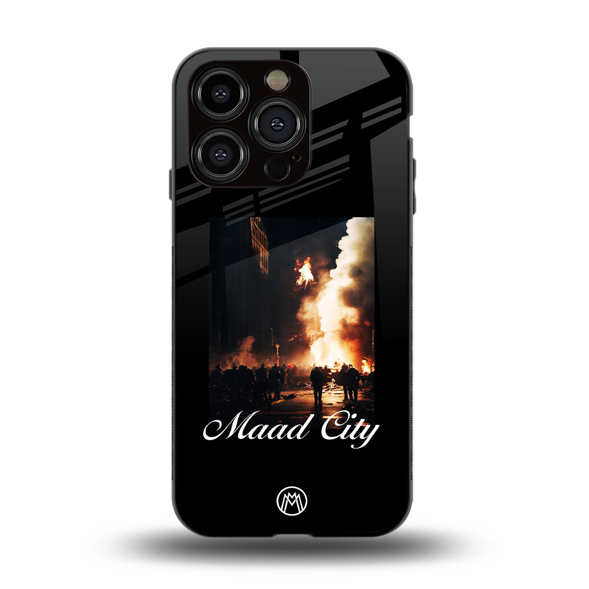 maad city back phone cover | glass case for iphone 14 pro