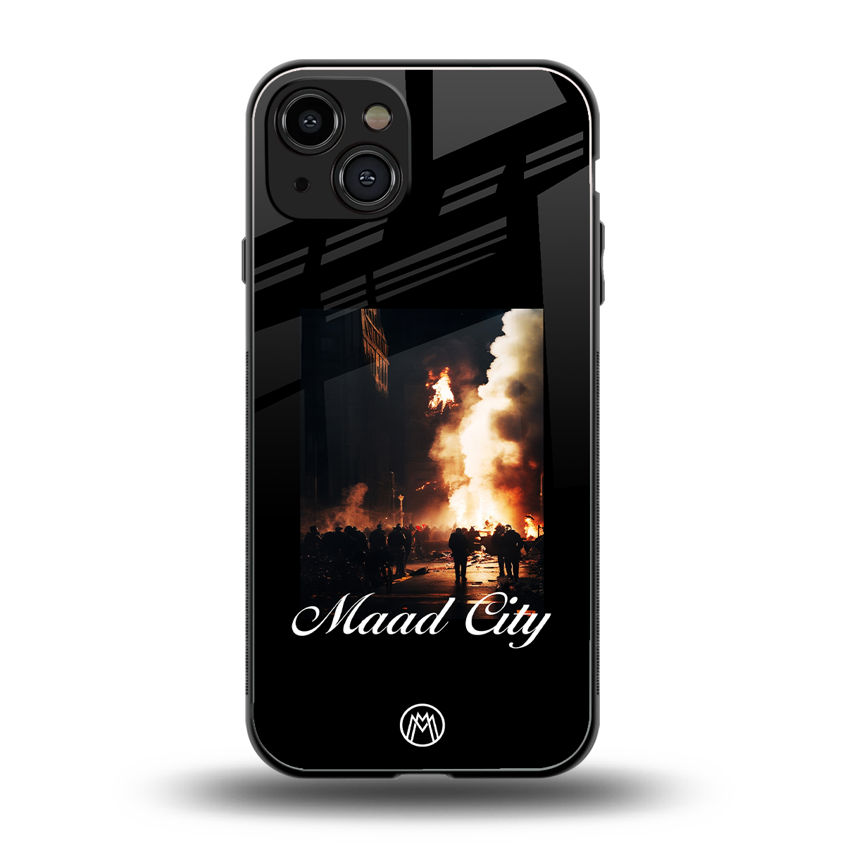 maad city back phone cover | glass case for iphone 15