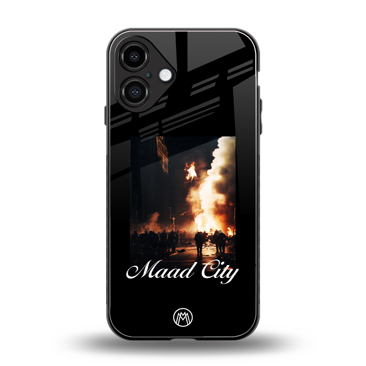 maad city back phone cover | glass case for iphone 16 plus