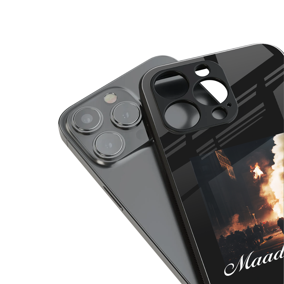 maad city back phone cover | glass case for iphone 14 pro max