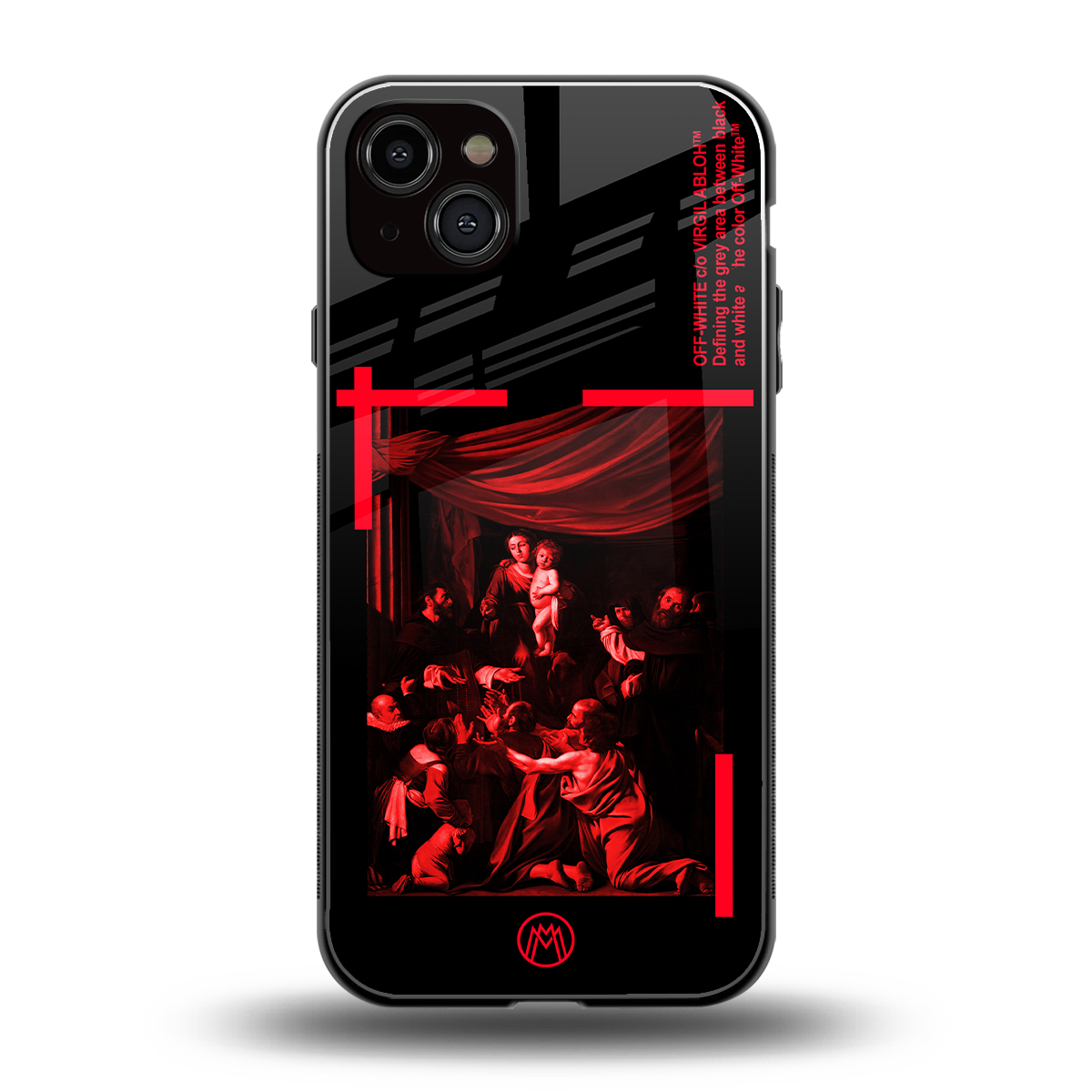 madonna of the rosary back phone cover | glass case for iphone 15 plus