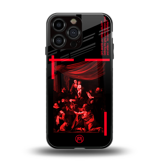 madonna of the rosary back phone cover | glass case for iphone 14 pro max