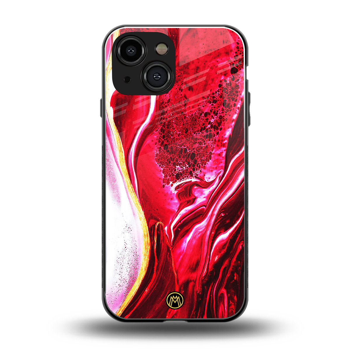magical pink liquid marble back phone cover | glass case for iphone 13 mini