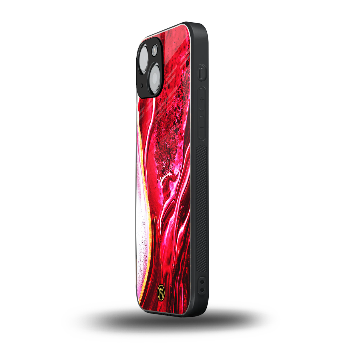 magical pink liquid marble back phone cover | glass case for iphone 13 mini