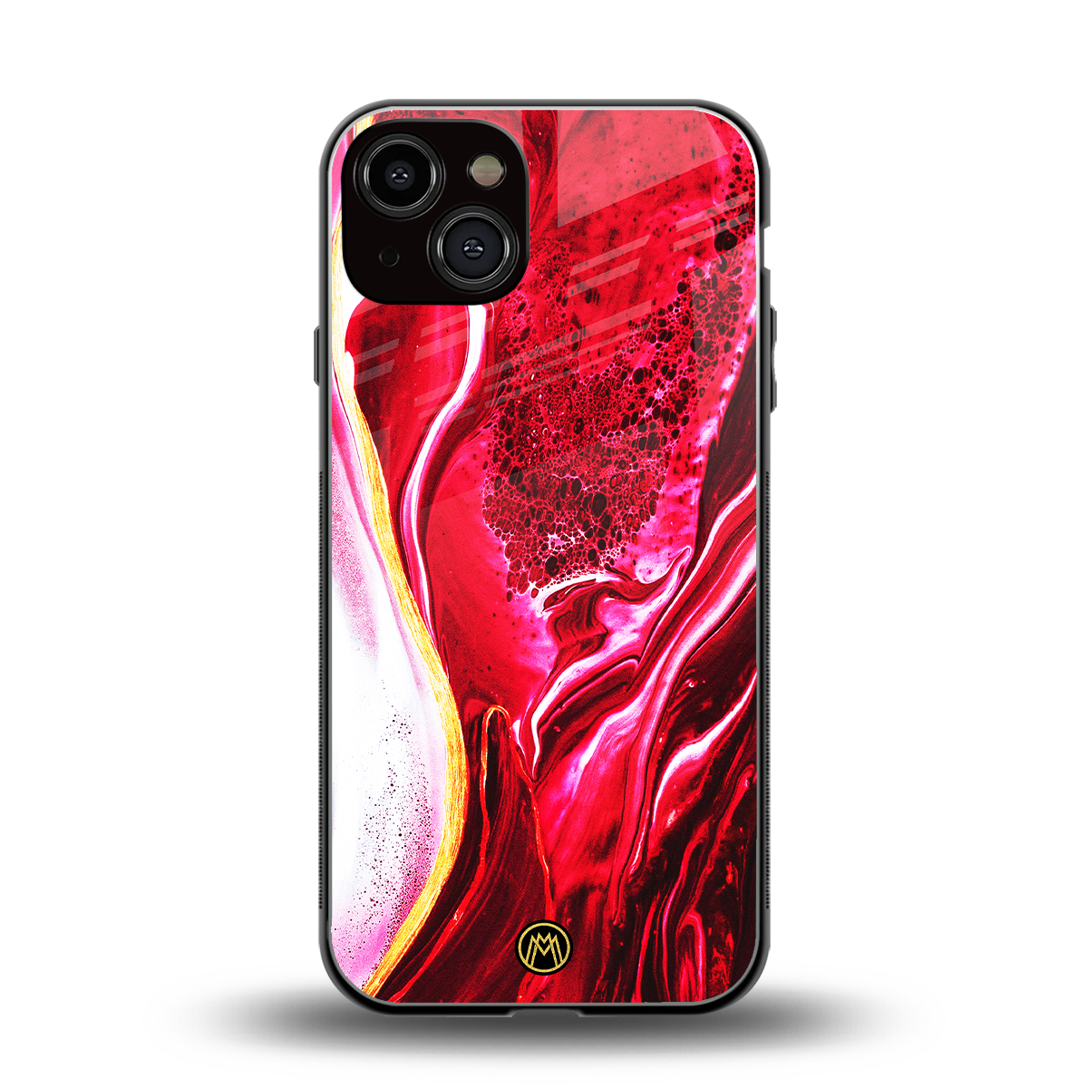 magical pink liquid marble back phone cover | glass case for iphone 13