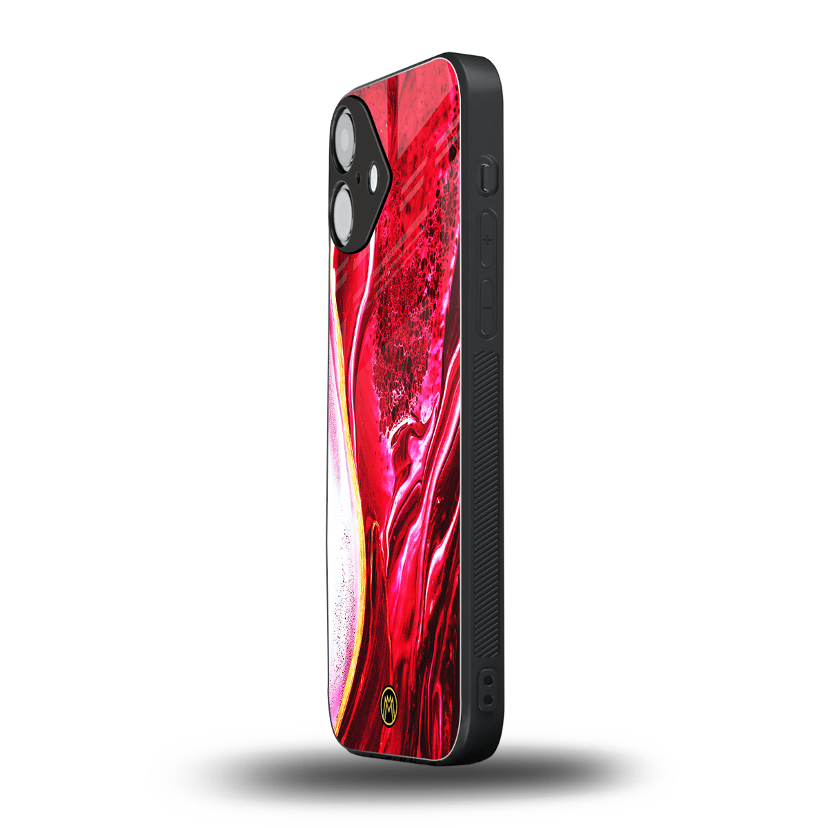 magical pink liquid marble back phone cover | glass case for iphone 16 plus