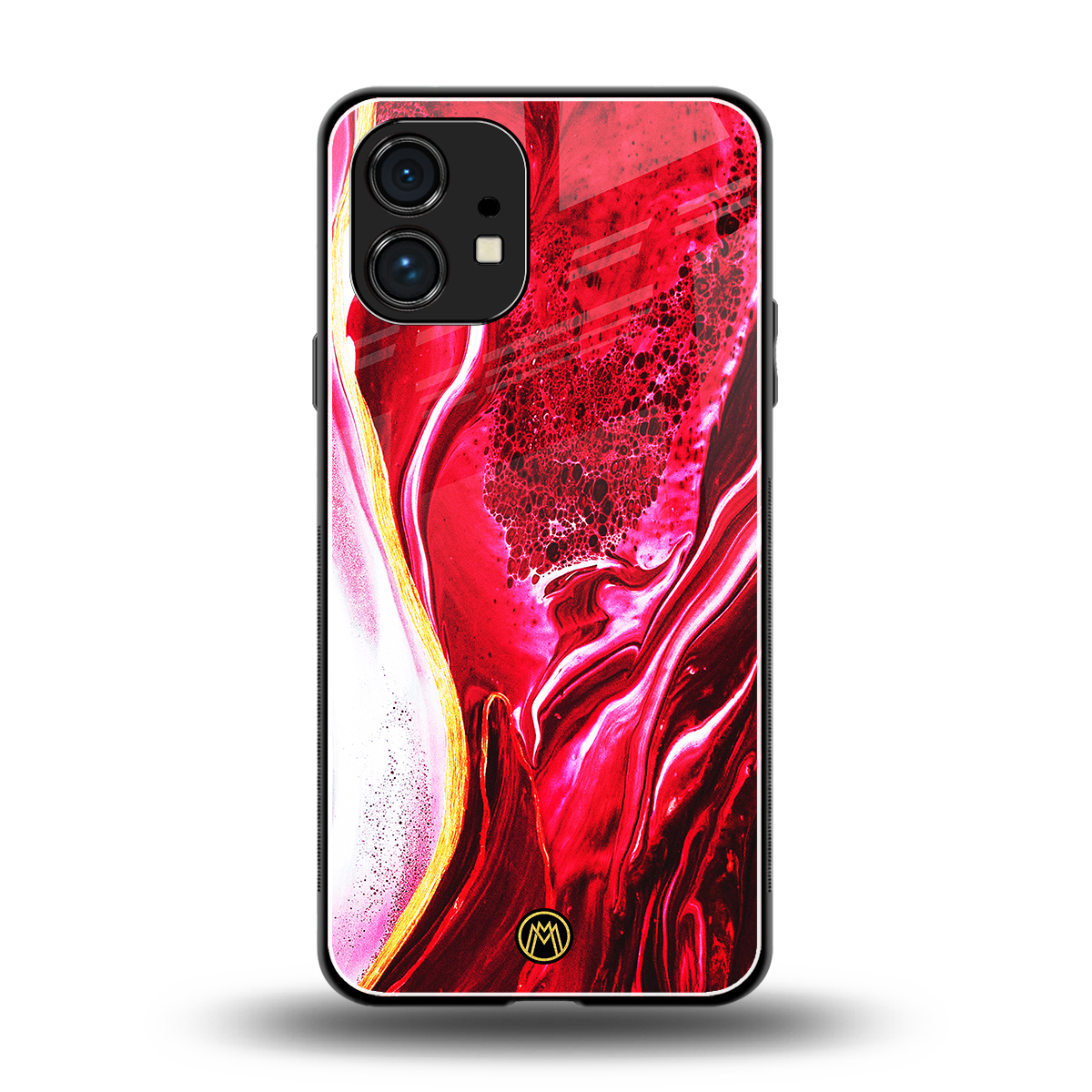 magical pink liquid marble back phone cover | glass case for nothing phone 1