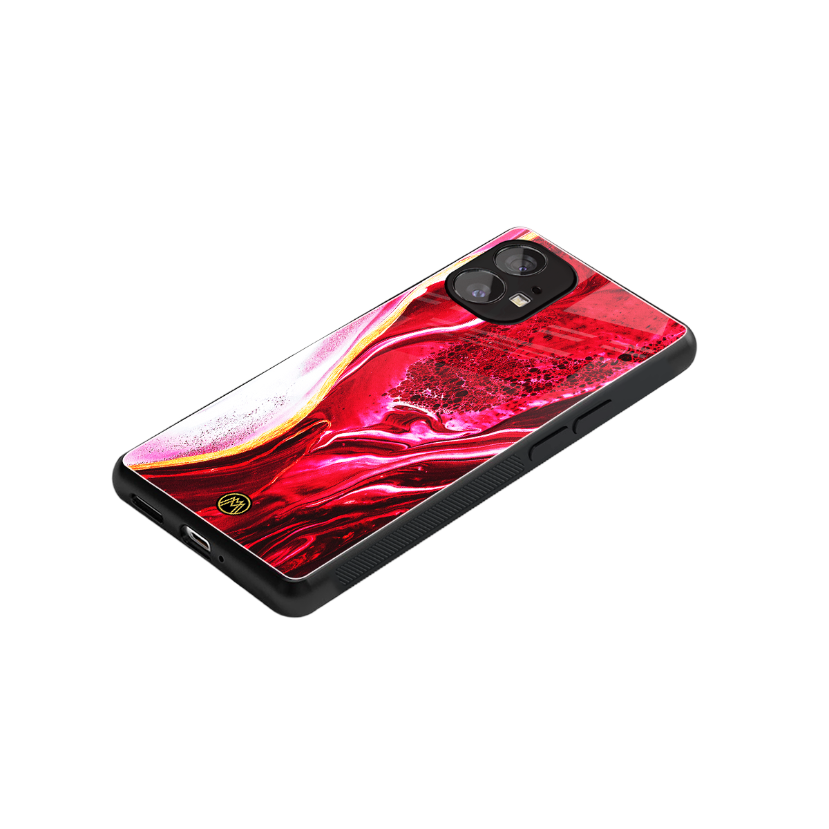 magical pink liquid marble back phone cover | glass case for nothing phone 1