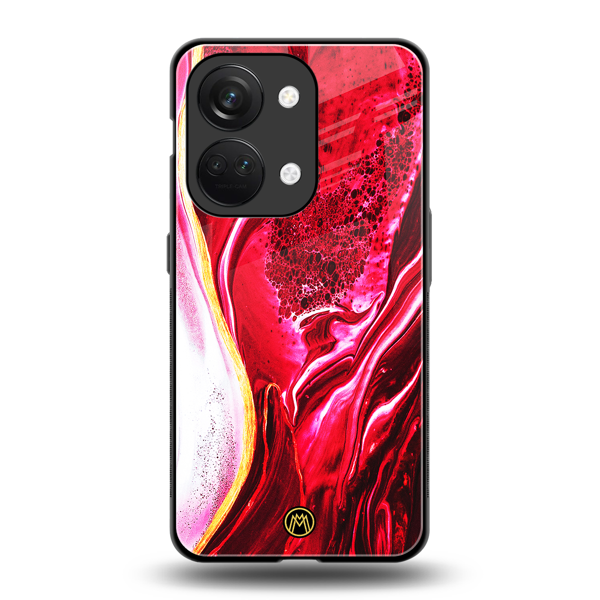 magical pink liquid marble back phone cover | glass case for oneplus nord 3