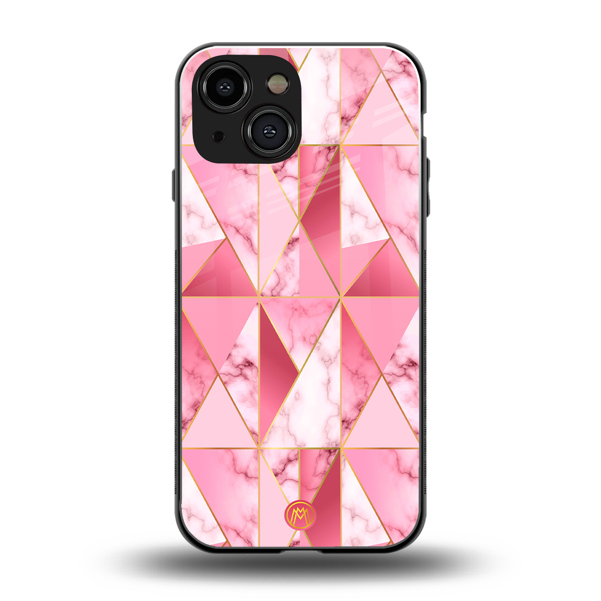 magical pink marble back phone cover | glass case for iphone 13 mini