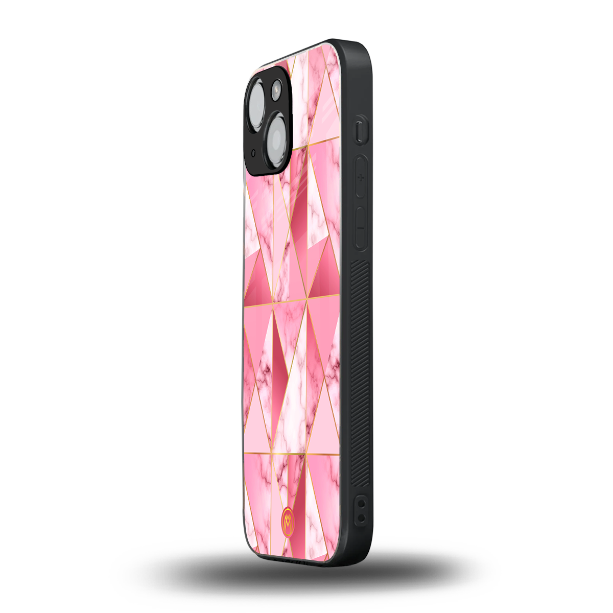 magical pink marble back phone cover | glass case for iphone 13 mini