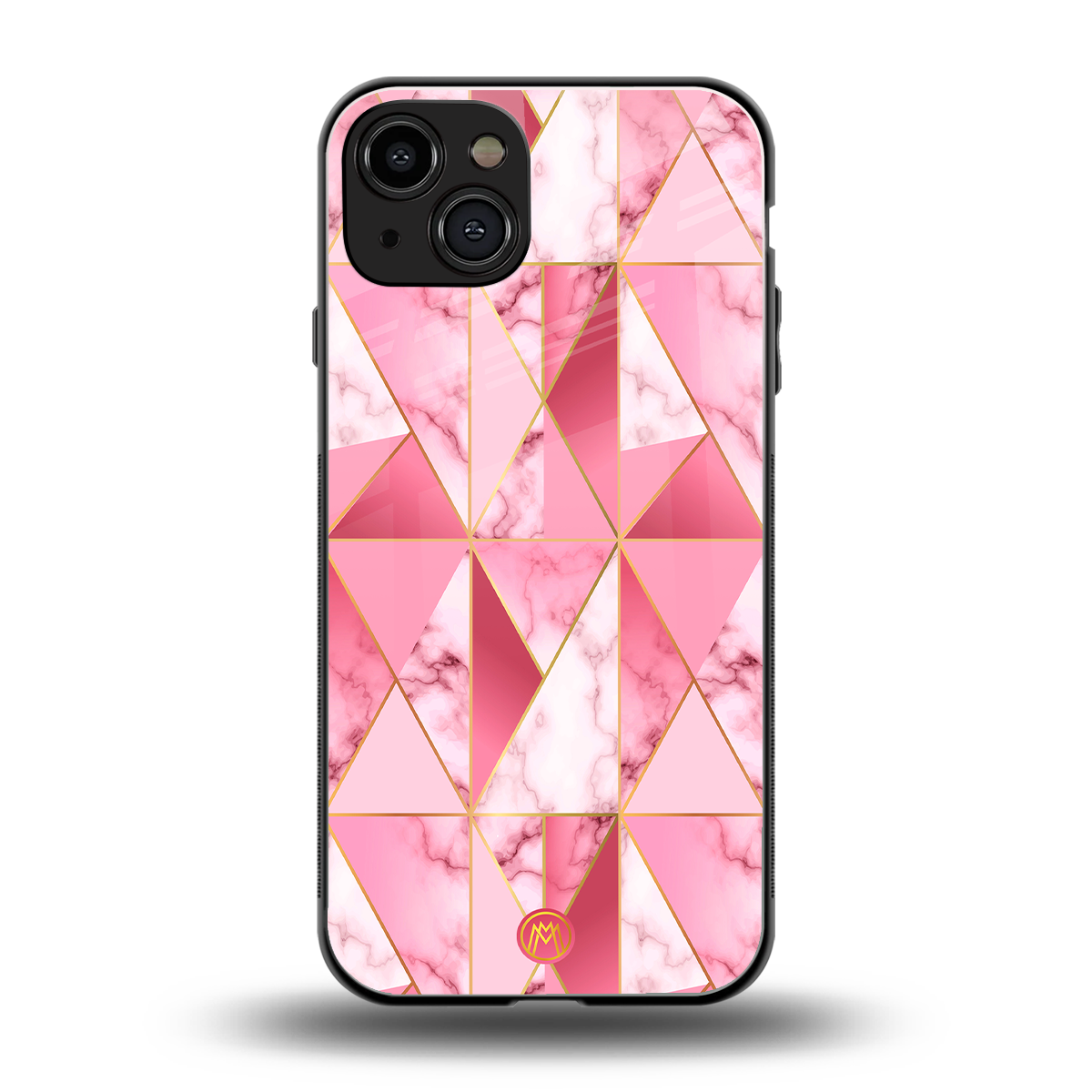 magical pink marble back phone cover | glass case for iphone 15