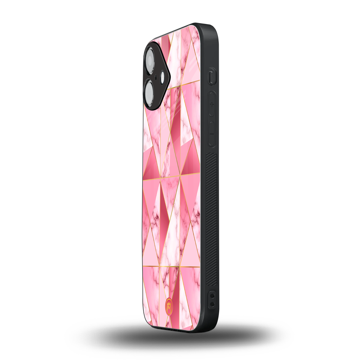 magical pink marble back phone cover | glass case for iphone 16 plus
