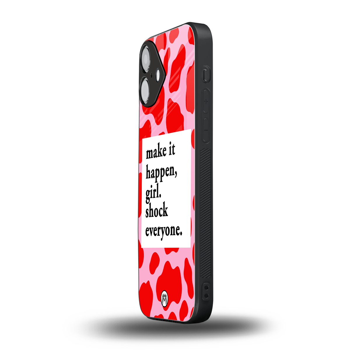 make it happen girl back phone cover | glass case for iphone 16 plus