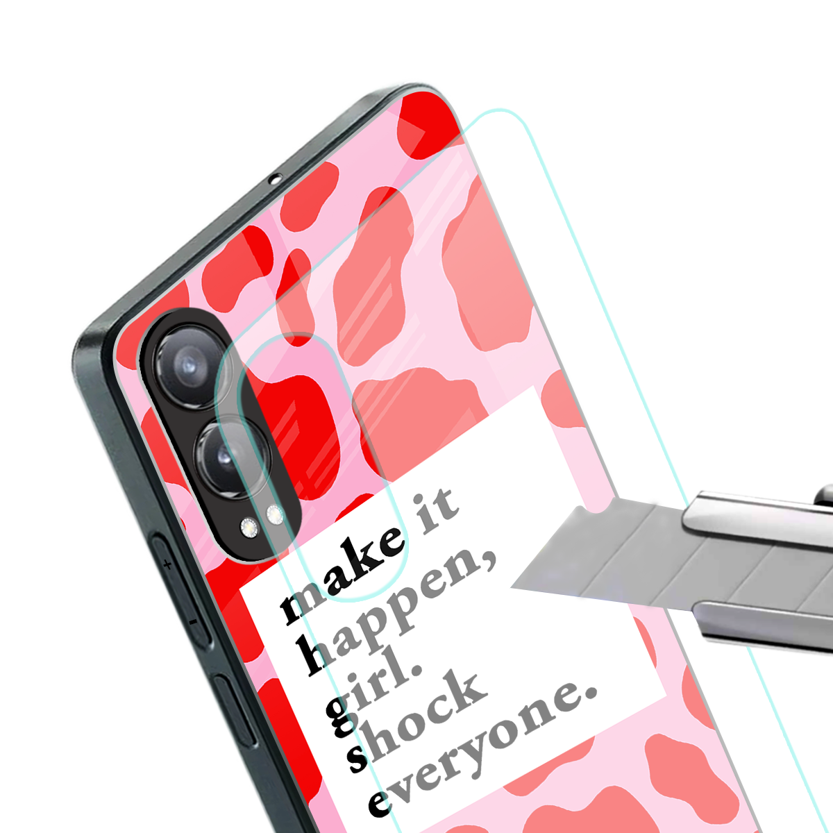 make it happen girl back phone cover | glass case for oneplus nord ce 4 lite