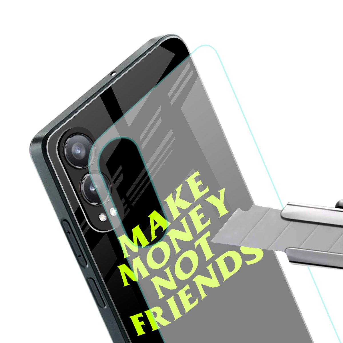 make money not friends back phone cover | glass case for oneplus nord ce 4 lite