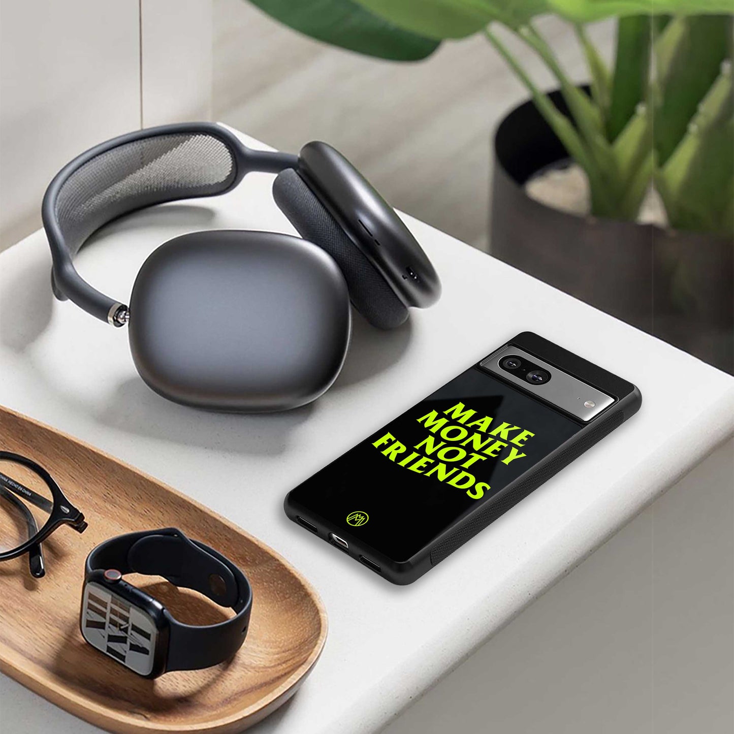 make money not friends back phone cover | glass case for iphone 14 pro max