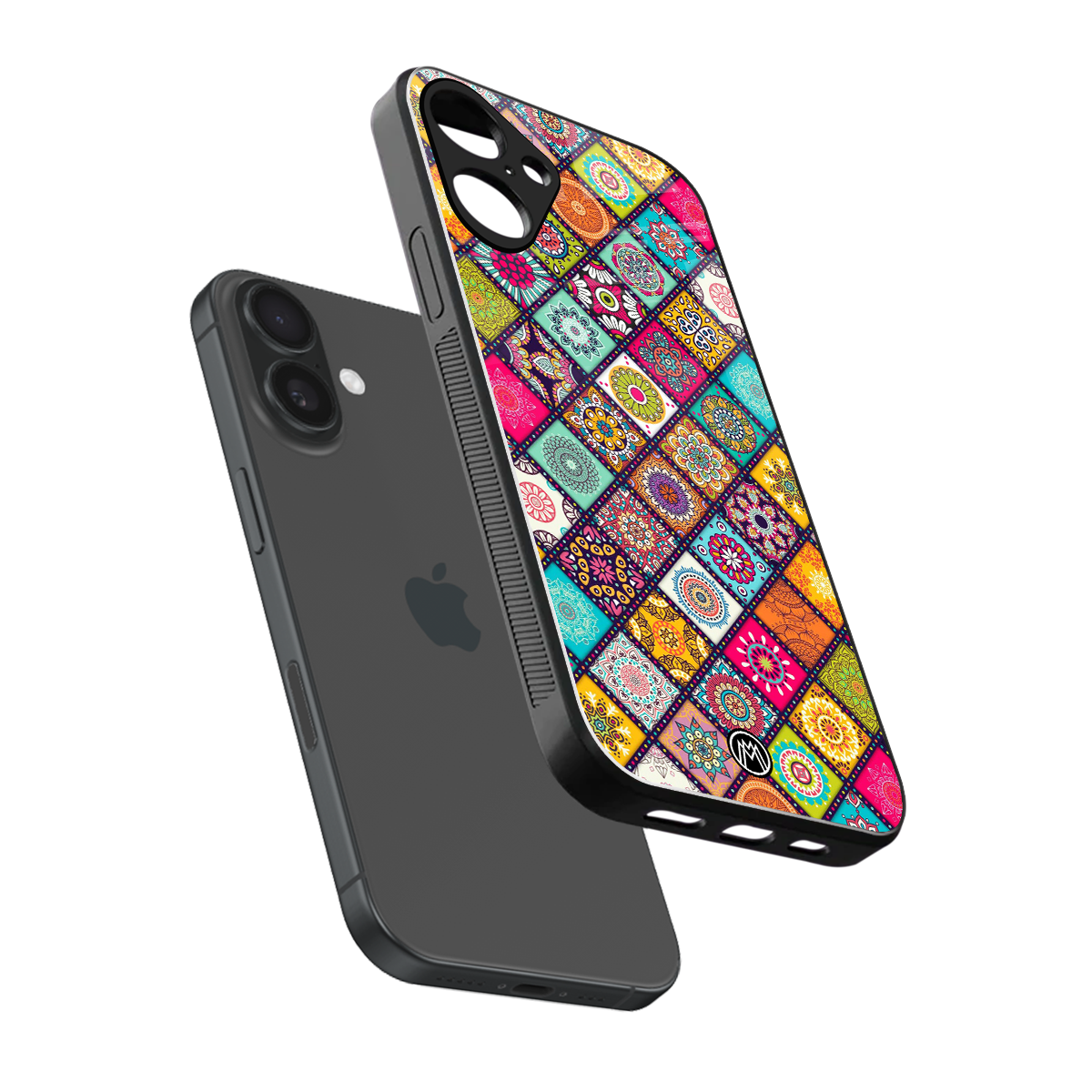mandala art back phone cover | glass case for iphone 16 plus