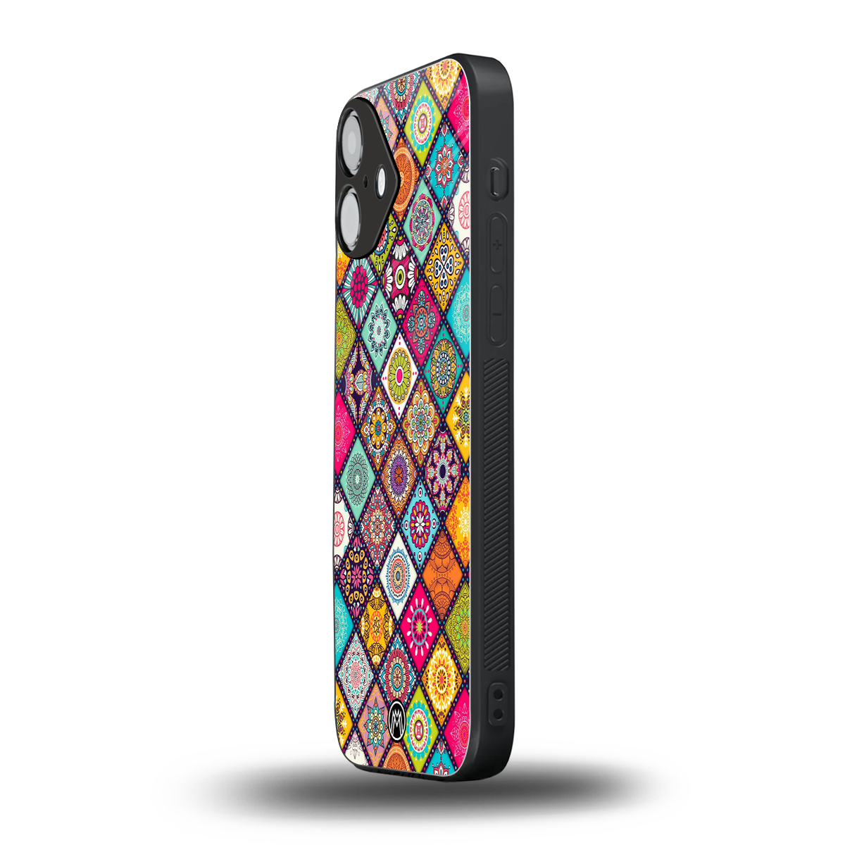 mandala art back phone cover | glass case for iphone 16 plus