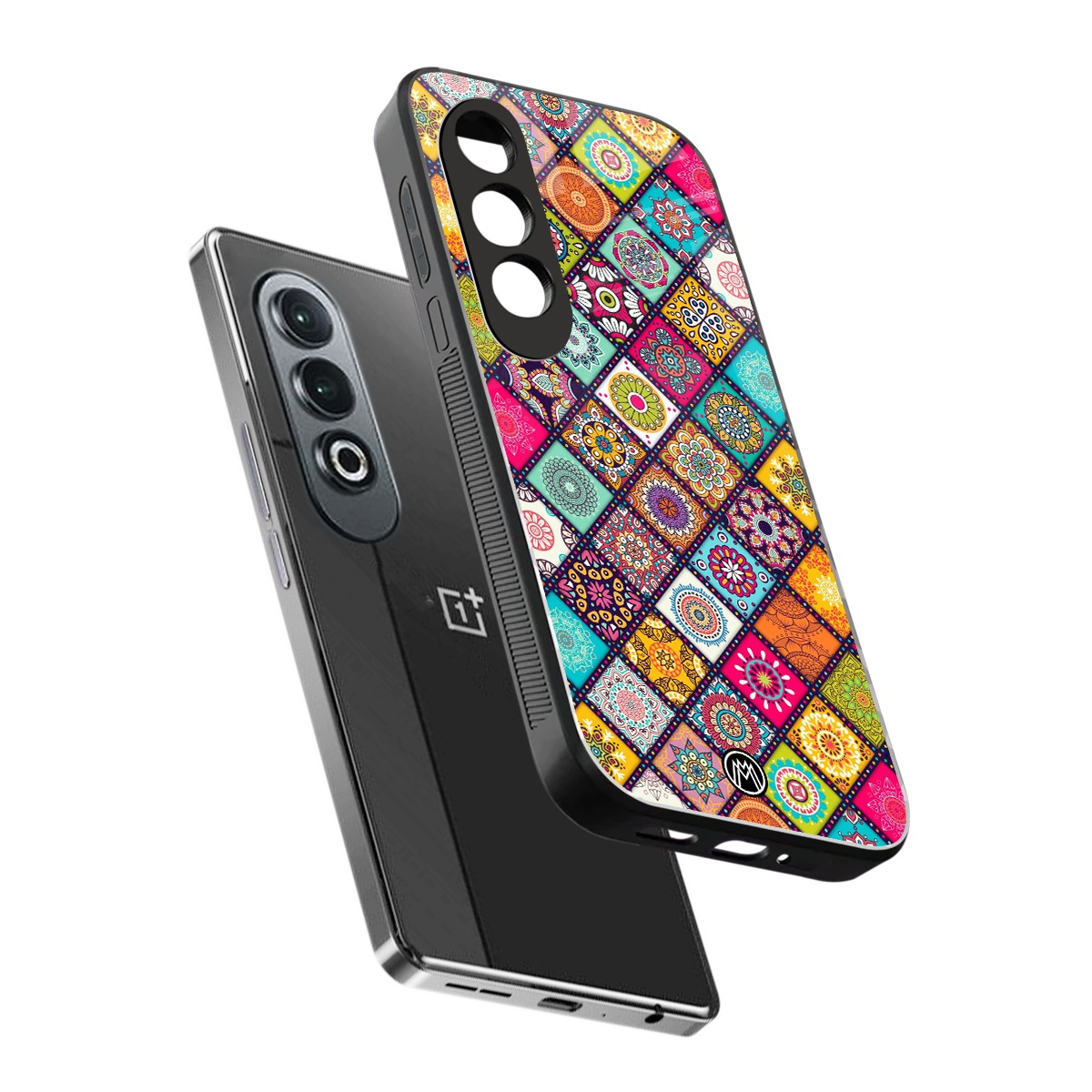mandala art back phone cover | glass case for oneplus nord ce 4